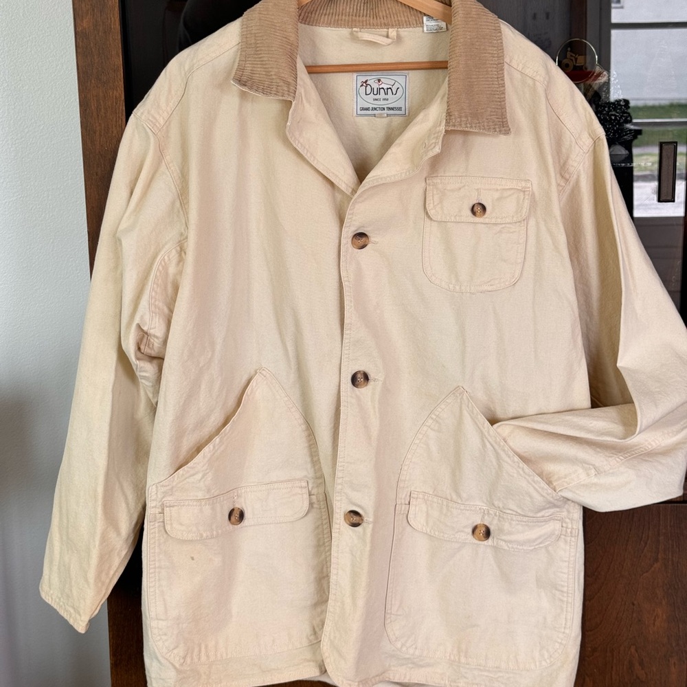 Vintage Unisex Cream Overcoat- Very similar to LL Bean